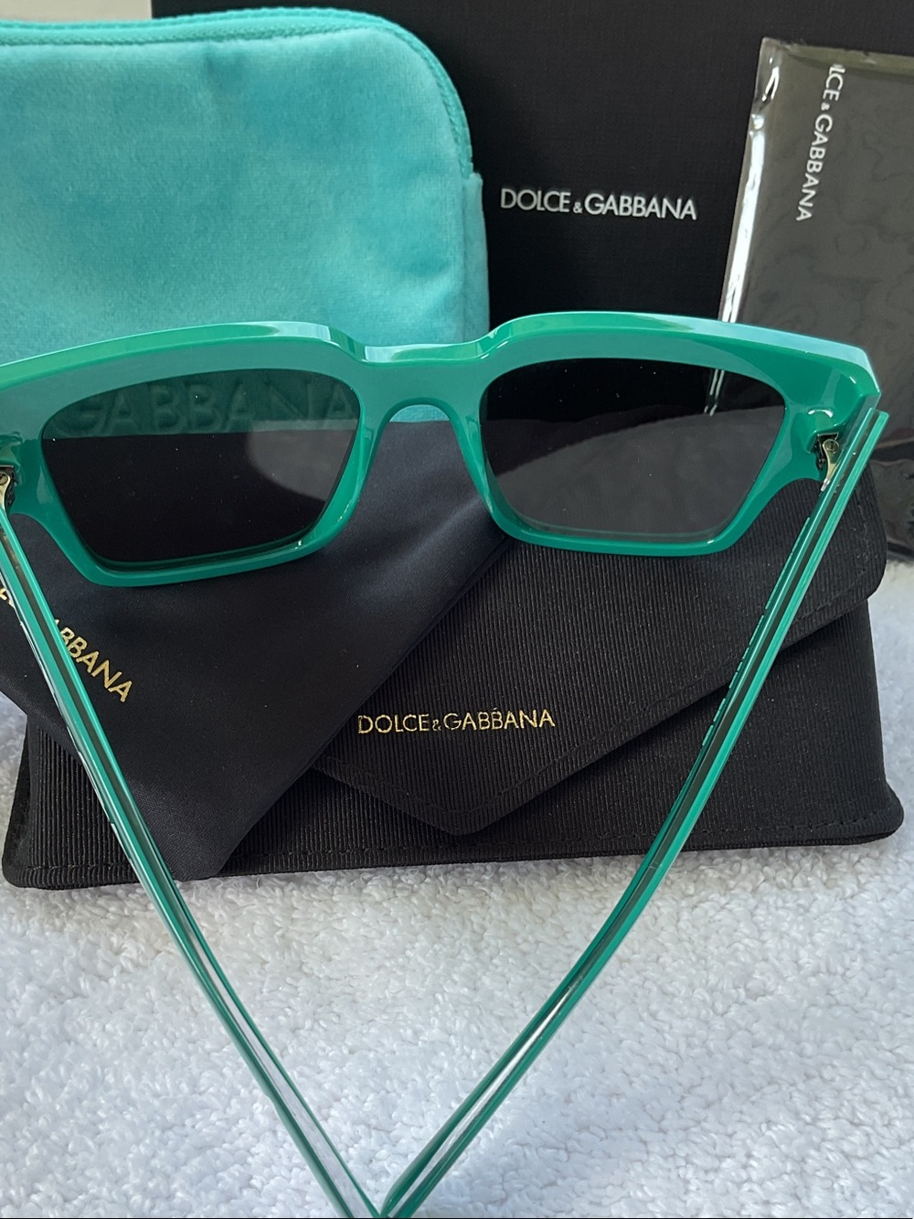 Dolce & Gabbana Turquoise Square Frame Sunglasses - Picture 5 of 7